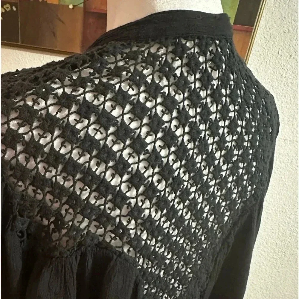 Free People button down black shirt size M